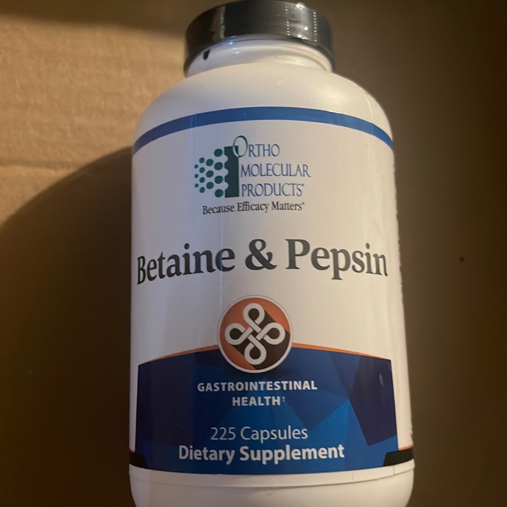 Ortho Molecular products - Betaine and pepsin gastrointestinal health 225 cap